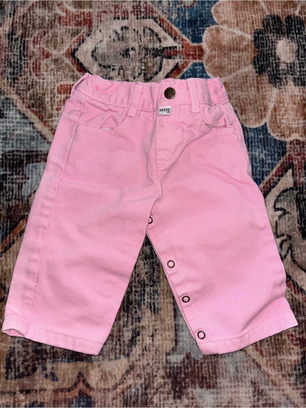 Guess Pink Snap-Closure Kids Jeans